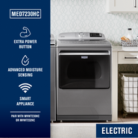 Maytag - 7.4 Cu. Ft. Smart Electric Dryer with Steam and Extra Power Button - Metallic Slate - Back View