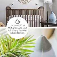 CRANE - 1 Gal. Drop Ultrasonic Cool Mist Humidifier - Grey - Back View