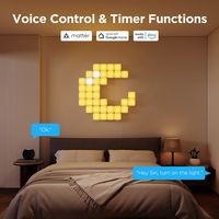 Govee - Smart Mini Panel Lights 10 Packs - RGBIC - Multi - Back View