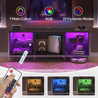 Bestier - 70inch TV Stand LED Entertainment Center for TVs Up to 80