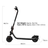 Segway - Ninebot E2 Plus II Electric Scooter, 15 mph Max Speed w/ 16 miles Max Range - Black - Back View