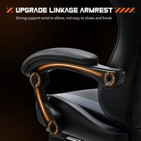 Bestier - Gaming Chair - PU Leather Fixed up Armrest Lumbar Support Ergonomic Reclining PC Chair ... - Back View