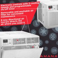Amana - 550 Sq. Ft. 12,000 BTU Window Air Conditioner - White - Back View