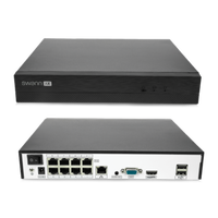 Swann - AdvancedX Series / NVR-8ADVANX / 1TB / 4x NHD-ADVANXB 4K Spotlight Bullet IP Cameras / Po... - Back View