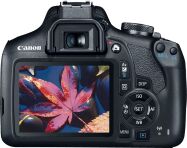 Canon - EOS Rebel T7 DSLR Video Camera with 18-55mm Lens - Black - Back View