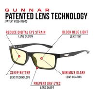 GUNNAR - Vertex  Computer Glasses with Blue Light Reduction , Amber Lenses - Onyx - Back View