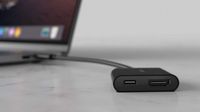 Belkin - USB-C to HDMI Adapter + USBC Charging Port,  4K UHD Video, 60W Passthrough Power - Black - Back View