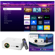 Vankyo - Leisure 570RB Native Full HD 1080P Wireless Roku TV Smart Single LCD Mini Projector, Scr... - Back View