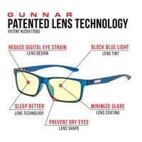 GUNNAR - Cruz  Computer Glasses with Blue Light Reduction , Amber Lenses - Navy - Back View