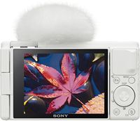 Sony - ZV-1 20.1-Megapixel Digital Camera for Content Creators and Vloggers - White - Back View