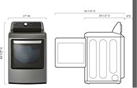 LG - 7.3 Cu. Ft. Smart Electric Dryer with EasyLoad Door - Graphite Steel - Back View