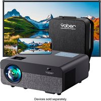 Yaber - Buffalo Pro U9 1080P Wireless Entertainment Projector with Bonus Screen - Black - Back View