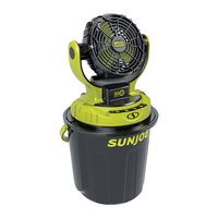 Sun Joe - 24-Volt iON+ Cordless Indoor/Outdoor Misting Fan Kit - Black - Back View