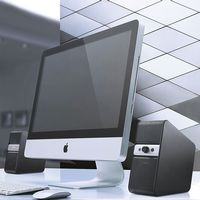 Yamaha - Full Range Driver Desktop Computer Speakers with Bluetooth - Silver - Back View