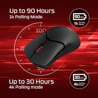 HyperX - Pulsefire Saga Pro Lightweight Wireless Optical Gaming Mouse with 4K Polling Rate - Wire... - Back View