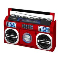 Studebaker - Bluetooth Boombox with FM Radio, CD Player, 10 watts RMS - Red - Back View