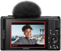Sony - ZV-1F Vlog Camera for Content Creators and Vloggers - Black - Back View