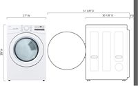 LG - 7.4 Cu. Ft. Stackable Gas Dryer with Wrinkle Care - White - Back View