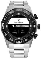 Citizen - CZ Smart 44mm Unisex Stainless Steel Hybrid Sport Smartwatch with Stainless Steel Brace... - Back View