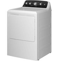 GE - 7.2 Cu. Ft. Electric Dryer with Spanish Control Panel - White with Matte Black - Back View