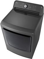 LG - 7.3 Cu. Ft. Electric Dryer with Sensor Dry - Monochrome Grey - Back View