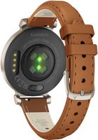 Garmin - Lily 2 Classic Smartwatch 34 mm Anodized Aluminum - Cream Gold with Tan Leather Band - Back View