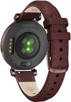 Garmin - Lily 2 Classic Smartwatch 34 mm Anodized Aluminum - Dark Bronze with Mulberry Leather Band - Back View