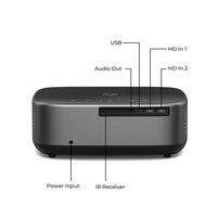 Vankyo - Performance V700 Pro Native 1080P Wireless Smart WebOS Single LCD Portable Projector - Gray - Back View