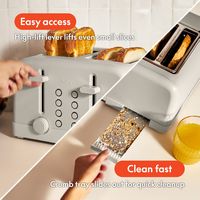 Bella - 4-Slice Toaster - Oatmilk - Back View