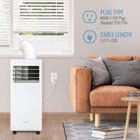 Keystone - 8,500 BTU ASHRAE/5,000 BTU DOE Portable Air Conditioner with Remote - White - Back View