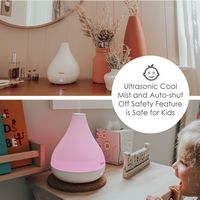CRANE - 0.35 Gal. 2-in-1 Ultrasonic Cool Mist Humidifer & Aroma Diffuser - White - Back View