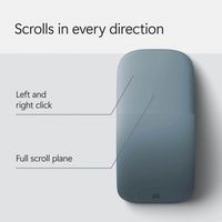 Microsoft - Surface Arc Bluetooth BlueTrack Ambidextrous Mouse - Wireless - Ocean - Back View