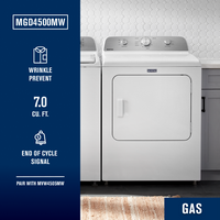 Maytag - 7.0 Cu. Ft. Gas Dryer with Wrinkle Prevent - White - Back View