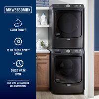 Maytag - 4.5 Cu. Ft. High-Efficiency Stackable Front Load Washer with Steam and Fresh Spin - Volc... - Back View