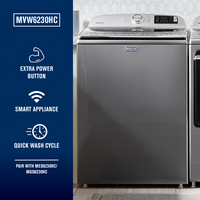 Maytag - 4.7 Cu. Ft. Smart Top Load Washer with Extra Power Button - Metallic Slate - Back View