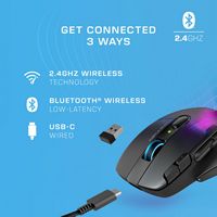 Turtle Beach - Kone XP Air Wireless Optical Gaming Mouse with Charging Dock and AIMO RGB Lighting... - Back View
