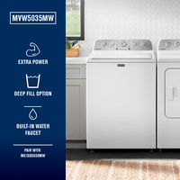 Maytag - 4.5 Cu. Ft. High Efficiency Top Load Washer with Extra Power Button - White - Back View