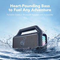 Soundcore - by Anker Boom 2 IPX7 Waterproof Floatable 80W Bluetooth Speaker with Subwoofer, BassU... - Back View