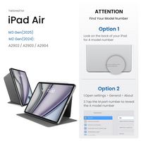 tomtoc iPad Pro Detachable Folio Case for 2024 New 13 Inch iPad Pro M4 - White - Back View