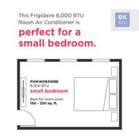 Frigidaire - 250 Sq. Ft 6,000 Cooling BTU Smart Window Air Conditioner - White - Back View