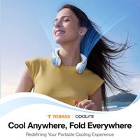 TORRAS - COOLiTE Portable Foldable Neck Fan - Light Blue - Back View