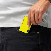 The Ridge Wallet - Hyper Lime - Cash Strap - Yellow - Back View