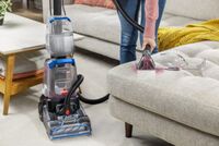 BISSELL - TurboClean Pet Upright Vacuum Carpet Cleaner - Black with Cobalt Blue Accents - Back View