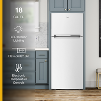 Whirlpool - 18 Cu. Ft. Wide Refrigerator Compatible With The EZ Connect Icemaker Kit - White - Back View