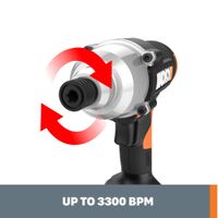 WORX - WX291L 20V PowerShare Cordless Impact Driver - Black - Back View