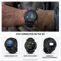 Garmin - Instinct  3 GPS Smartwatch 45 mm AMOLED - Black with Black Band - Back View