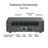 ASUS - NUC 15 Pro Mini Desktop - Intel Core Ultra 7 255H - 16GB Memory - 1TB SSD - Black - Back View