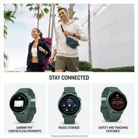 Garmin - vívoactive 6 GPS Smartwatch 42 mm Fiber-reinforced polymer - Metallic Jasper Green with ... - Back View