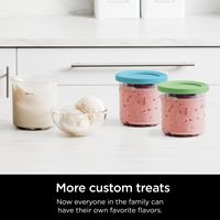 CREAMi Pints and Lids - 2 Pack, Compatible with NC300s Series Ninja Creami Ice Cream Makers - Cle... - Back View