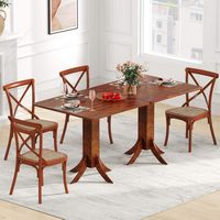 Costway Square Dining Table with Pedestal Base 33